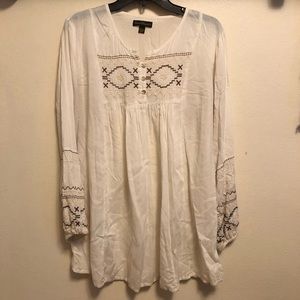 Boho Lightweight Tunic Shirt with Embroidery